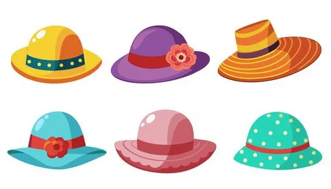 Vector cartoon headgears. Stock Illustration