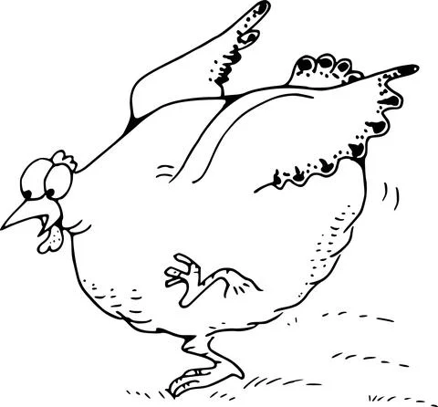Vector cartoon hen chicken running Stock Illustration