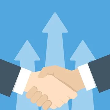 Vector cartoon icon of handshake, partnership and agreement, making deals. イラスト素材