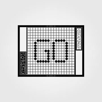 Vector cartoon igo, go game, go board, traditional chinese strategy board gam Stock Illustration