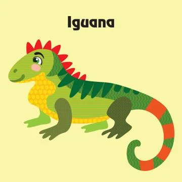 Vector cartoon iguana Stock Illustration