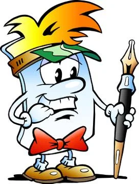 Vector Cartoon illustration of a Afraid Scared Editor Paper Mascot Stock Illustration