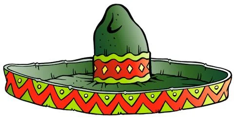 Vector Cartoon illustration of a Big Mexican Sombrero Hat Stock Illustration