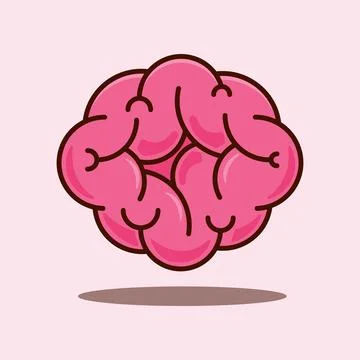 Vector cartoon illustration of brain Stock Illustration