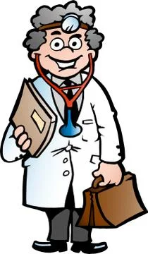 Vector Cartoon illustration of a Clever Professor or Doctor Stock Illustration