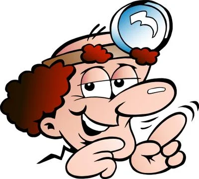 Vector Cartoon illustration of a Clever Professor or Doctor Stock Illustration