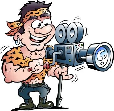 Vector Cartoon illustration of a Cool Action Hero Movie Star Stock Illustration