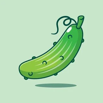 Vector cartoon illustration of Cucumber Stock Illustration
