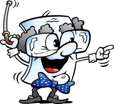 Vector Cartoon illustration of a Cute Grandpa Paper Mascot Stock Illustration