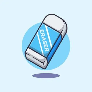 Vector cartoon illustration of eraser Stock Illustration