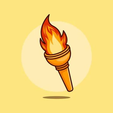 Vector cartoon illustration of fire torch Stock Illustration