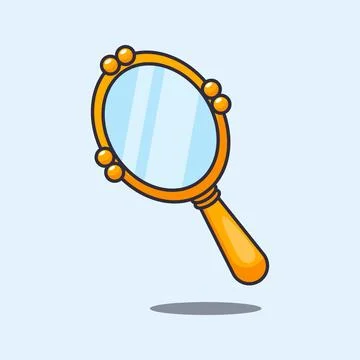 Vector cartoon illustration of hand mirror Illustrazione stock