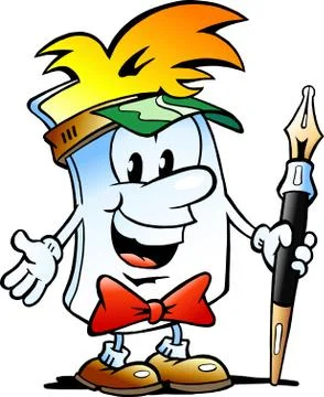 Vector Cartoon illustration of a Happy Editor Paper Mascot Stock Illustration