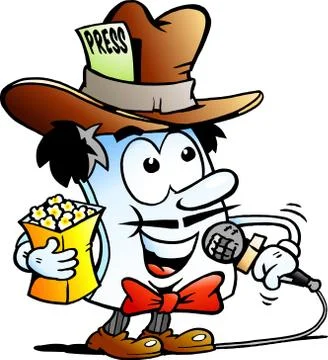 Vector Cartoon illustration of a Happy Editor Paper Reporter Mascot Stock Illustration