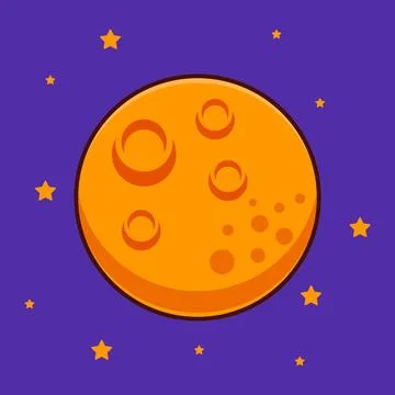 Vector cartoon illustration of moon Stock Illustration