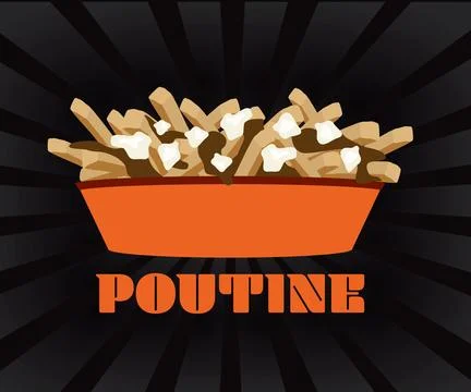 Vector cartoon illustration of a poutine Stock Illustration
