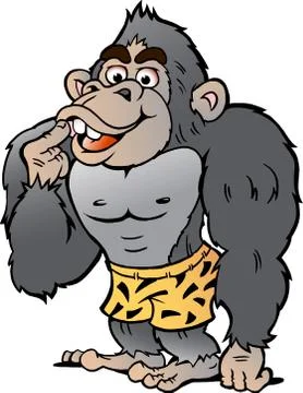 Vector Cartoon illustration of a Strong Gorilla Stock Illustration