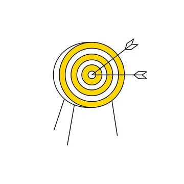 Vector cartoon illustration of Target icon on white background. Stock Illustration