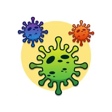 Vector cartoon illustration of virus Stock Illustration