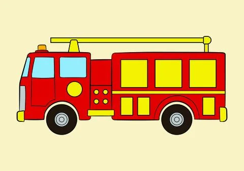 Vector cartoon image of Fire Brigade. 스톡 일러스트