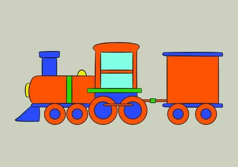 Vector cartoon image of train. Illustrazione stock