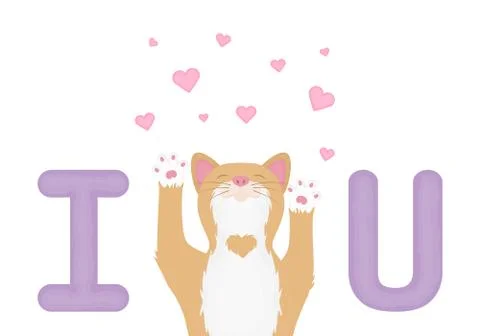 Vector of cartoon images of cute different cat with different action. Pet. Stock Illustration