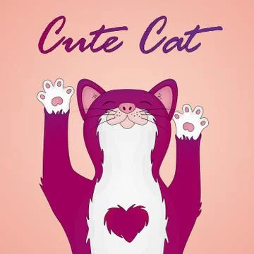 Vector of cartoon images of cute different cat with different action. Stock Illustration