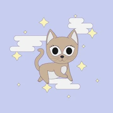 Vector of cartoon images of cute different cat. Pet. Vector Stock Illustration