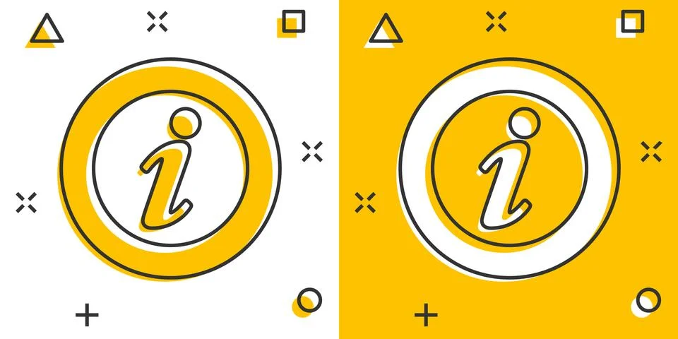Vector cartoon information icon in comic style. Speech sign illustration pict Stock Illustration