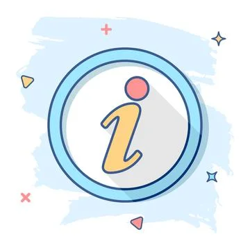 Vector cartoon information icon in comic style. Speech sign illustration pict Stock Illustration