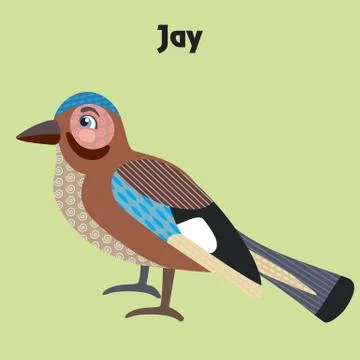 Vector cartoon jay Stock Illustration
