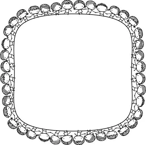 Vector cartoon kids border background Stock Illustration