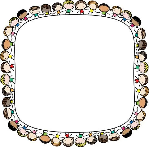 Vector cartoon kids border background Stock Illustration