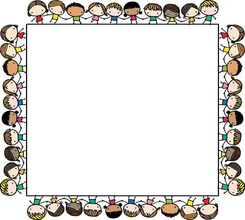 Vector cartoon kids border background Stock Illustration