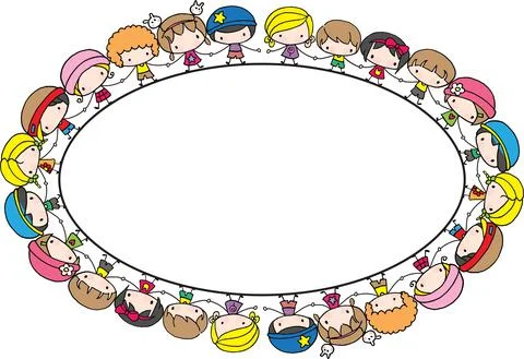 Vector cartoon kids border frame Stock Illustration
