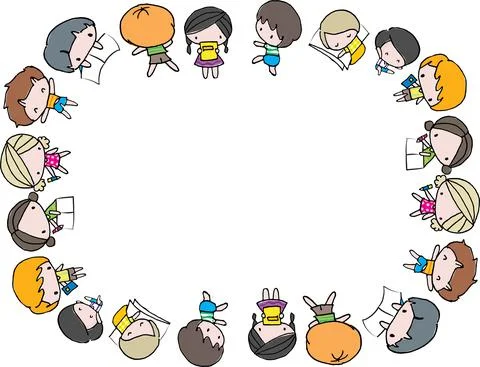 Vector cartoon kids border frame Stock Illustration