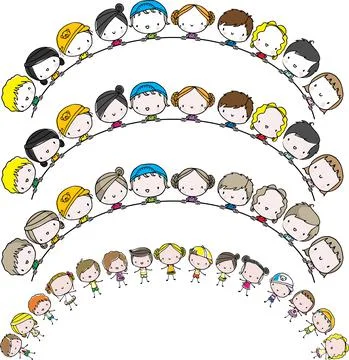 Vector cartoon kids set background Stock Illustration
