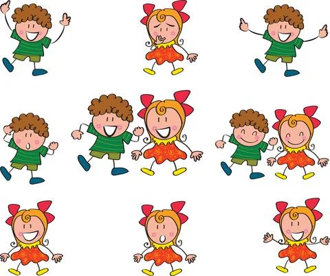Vector cartoon kids set Illustrazione stock