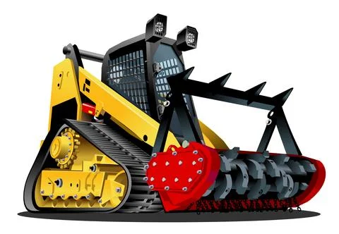 Vector Cartoon Land Clearing Mulcher Stock Illustration