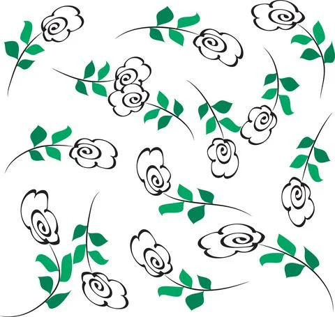 Vector cartoon leaf set background Stock Illustration