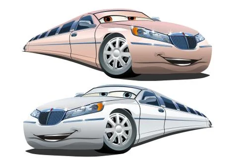 Vector Cartoon limousines Stock Illustration