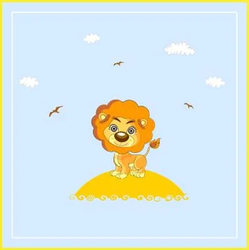 Vector cartoon lion Stock Illustration