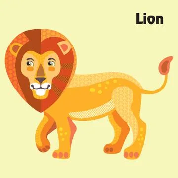 Vector cartoon lion Illustrazione stock