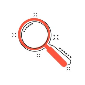 Vector cartoon loupe icon in comic style. Magnifier sign illustration pictogr イラスト素材