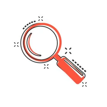 Vector cartoon loupe icon in comic style. Magnifier sign illustration pictogr Stock Illustration