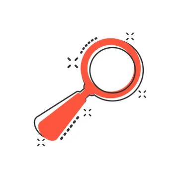 Vector cartoon loupe icon in comic style. Magnifier sign illustration pictogr 스톡 일러스트