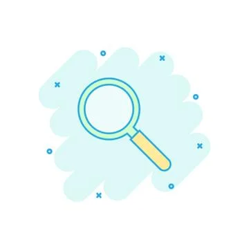 Vector cartoon loupe icon in comic style. Magnifier sign illustration pictogr Illustrazione stock