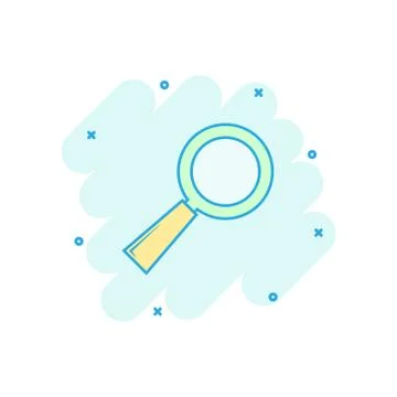 Vector cartoon loupe icon in comic style. Magnifier sign illustration pictogr Stock Illustration