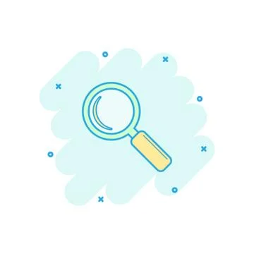 Vector cartoon loupe icon in comic style. Magnifier sign illustration pictogr Stockillustratie