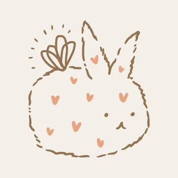 Vector cartoon magic fairy rabbit or bunny Easter cute childish illustration Stock Illustration